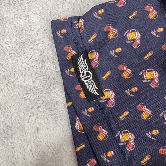 Straight Down Golf Polo Performance Beer Mug Print Mens Large Short Sleeve - Picture 4 of 13